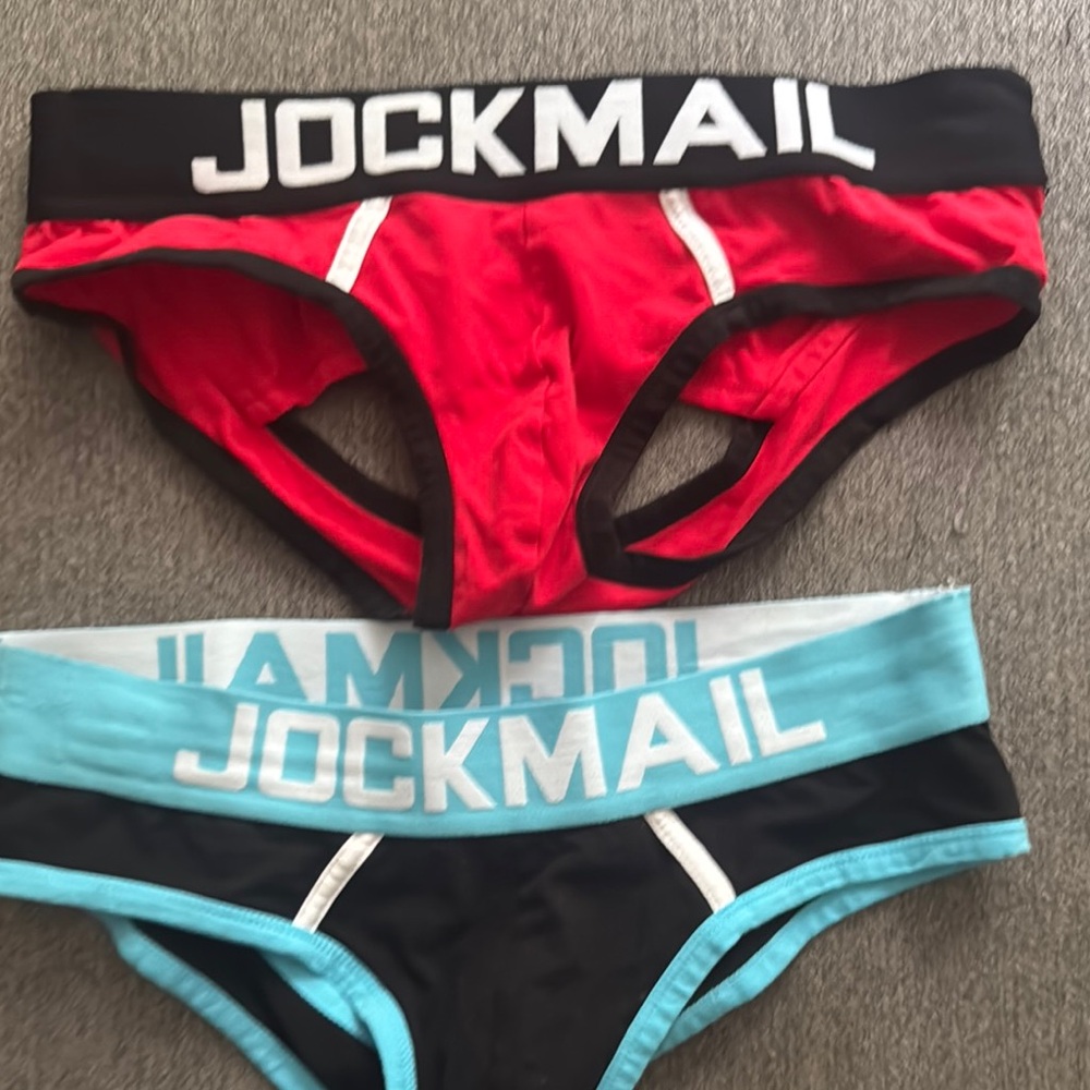 Men's Red and Blue Briefs